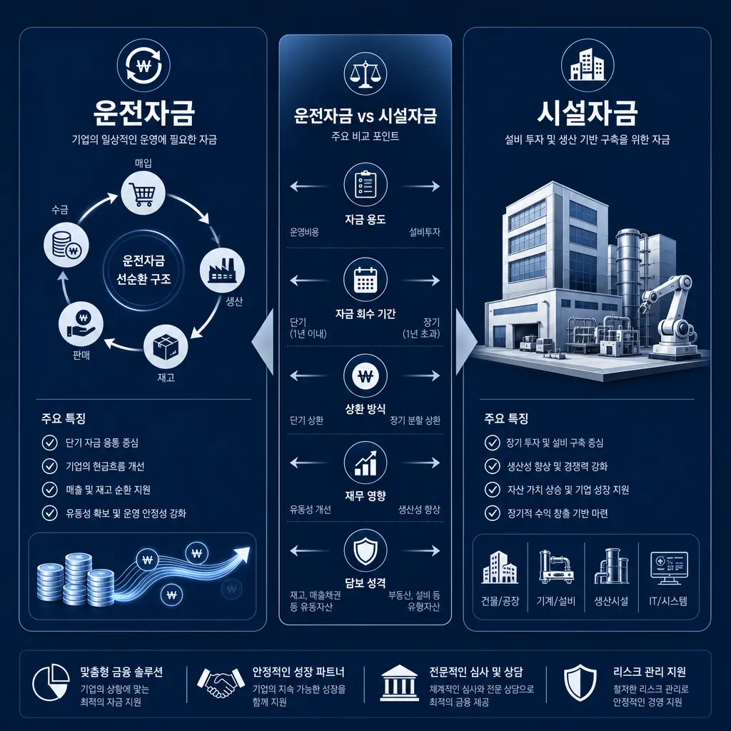 중진공 운전자금 vs 시설자금 한도·금리·상환기간 비교 2026