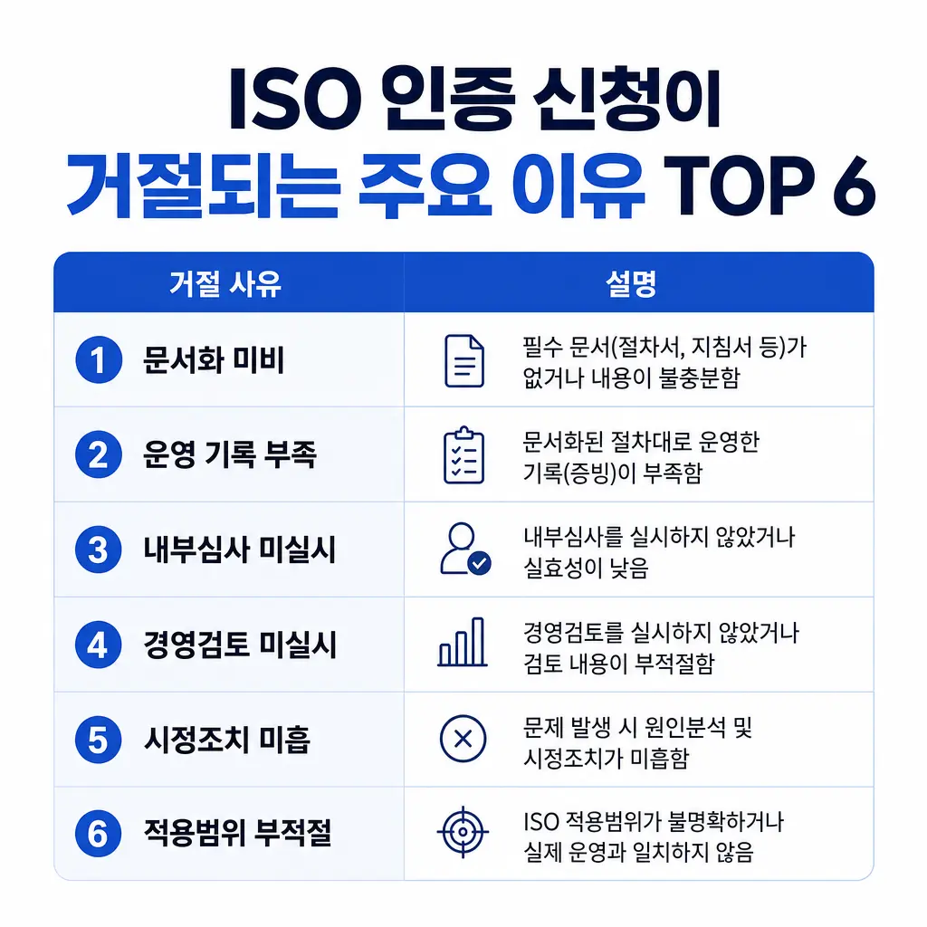 ISO 인증 신청했는데 거절되는 이유, 도소매업 체크리스트