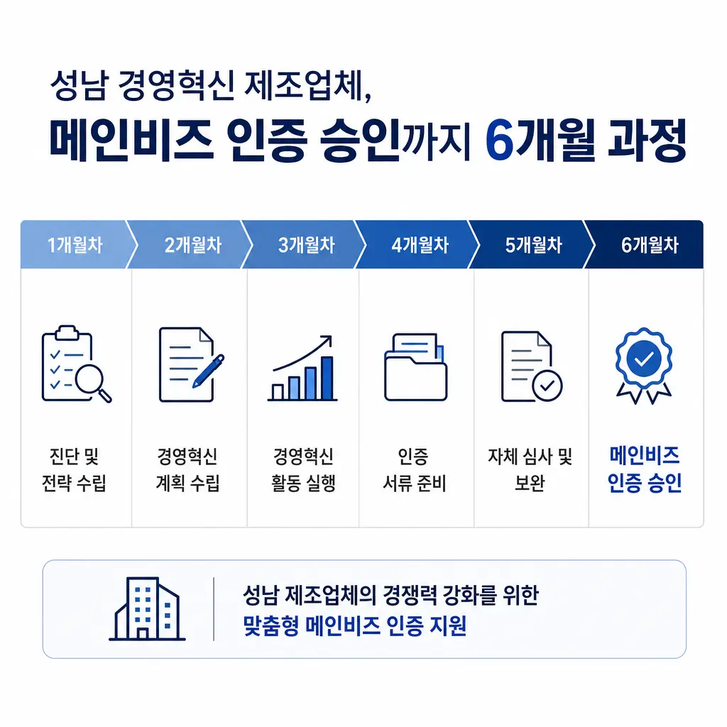 성남 경영혁신 제조업체, 메인비즈 인증 승인까지 6개월 과정