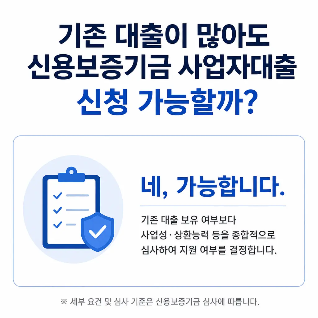 기존 대출이 많아도 신용보증기금 사업자대출 신청 가능할까?