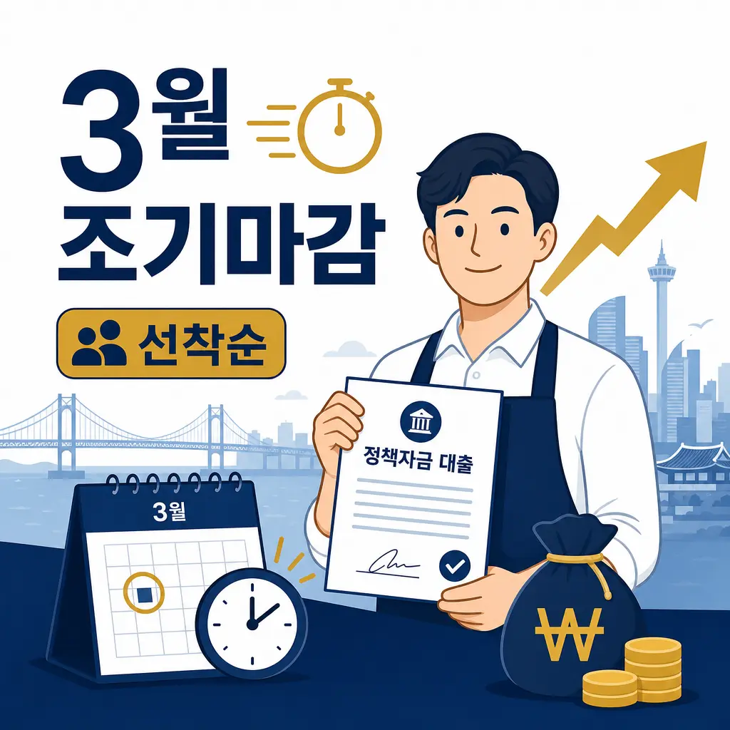 부산 소상공인 3월 조기마감 정책자금 | 선착순 신청방법·준비물 완벽 가이드