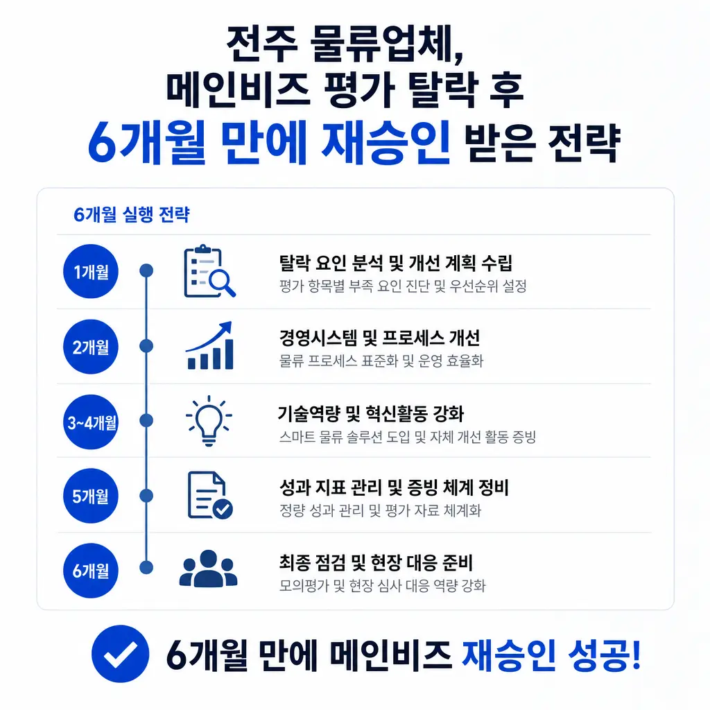 전주 물류업체, 메인비즈 평가 탈락 후 6개월 만에 재승인 받은 전략