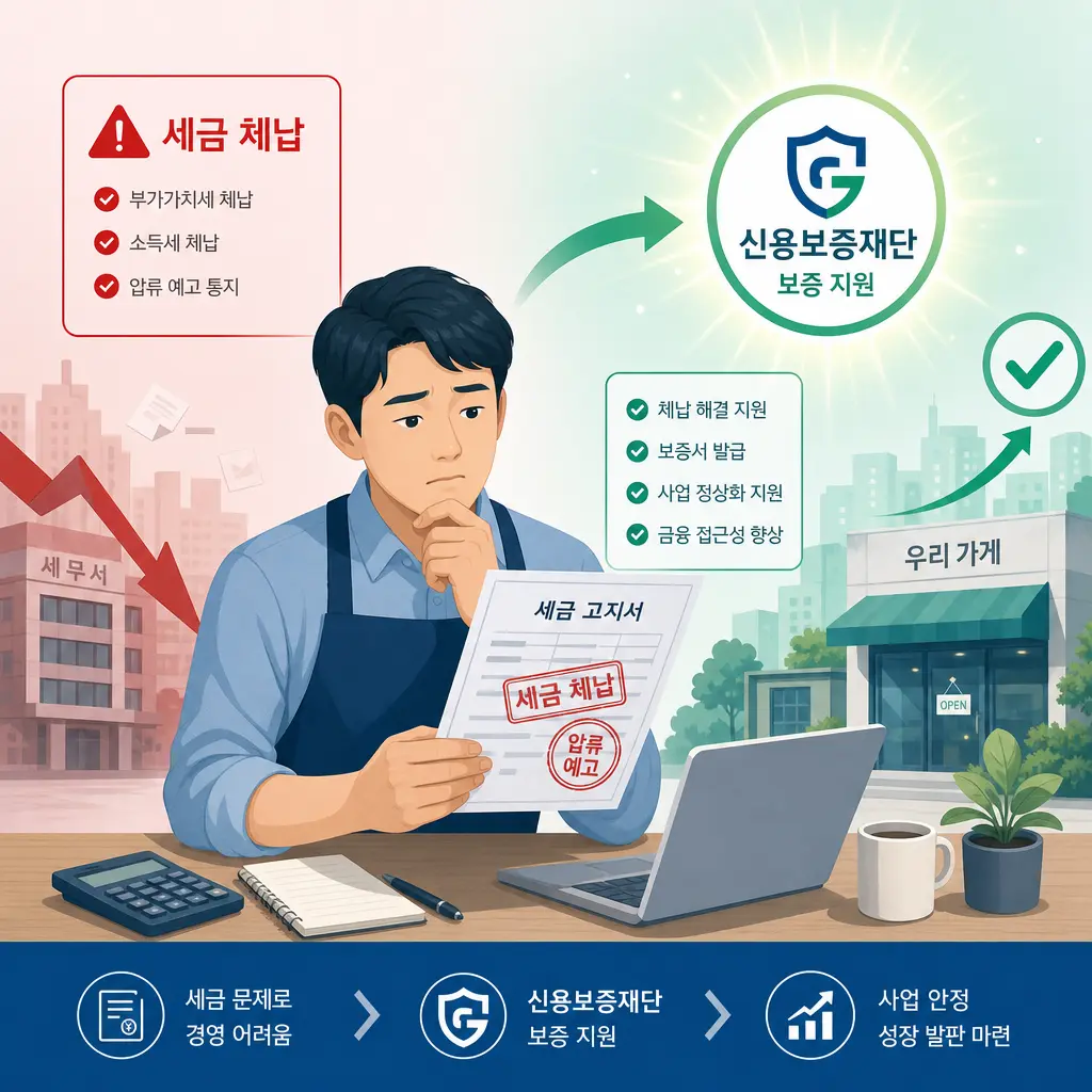 세금체납 3개월, 신용보증기금 신청 가능할까? [2026 도소매업 조건]