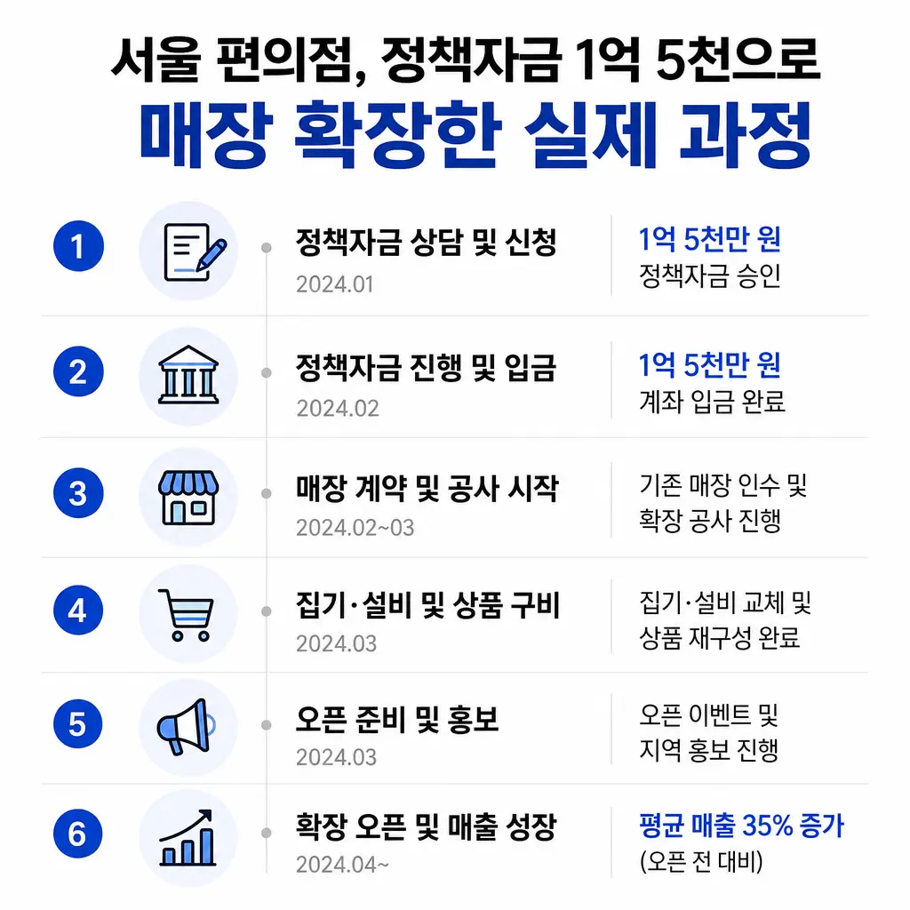 서울 편의점이 정책자금 1억 5천으로 매장 확장한 실제 과정
