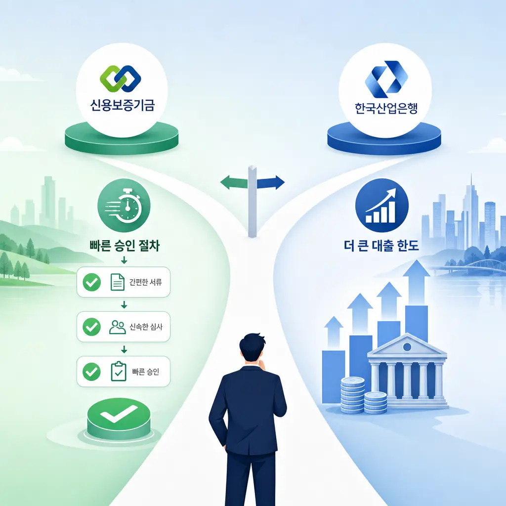 전주 도소매업 신용보증기금 vs 중진공 | 심사 기간·금리·한도 비교