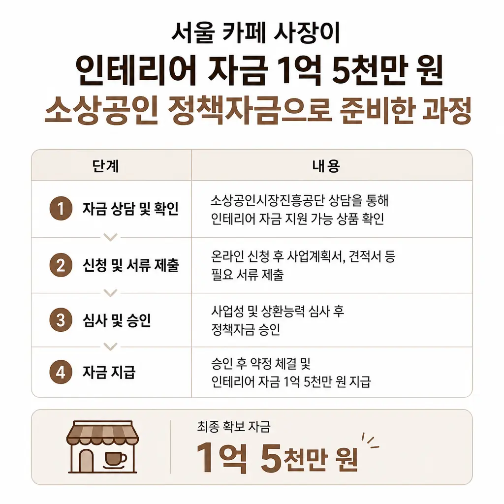 서울 카페 사장이 인테리어 자금 1억 5천만을 소상공인 정책자금으로 준비한 과정
