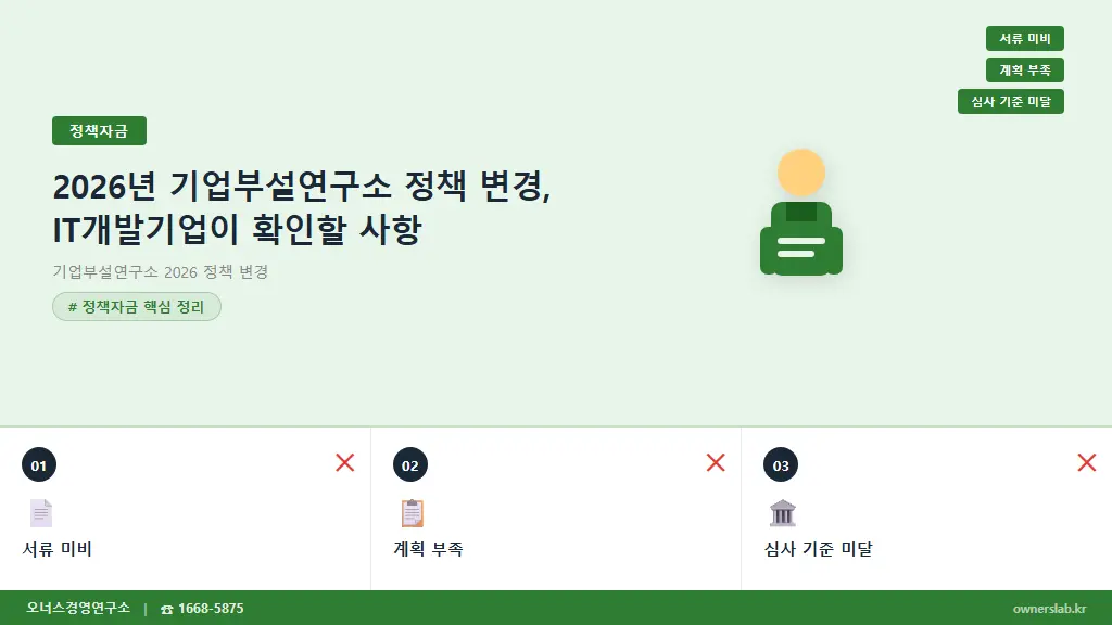 2026년 기업부설연구소 정책 변경, IT개발기업이 확인할 사항