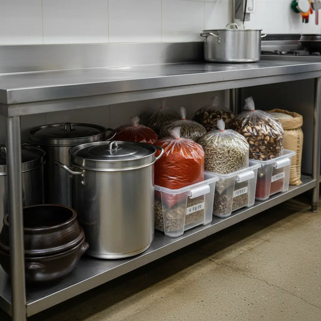 하단 선반 정리 팁