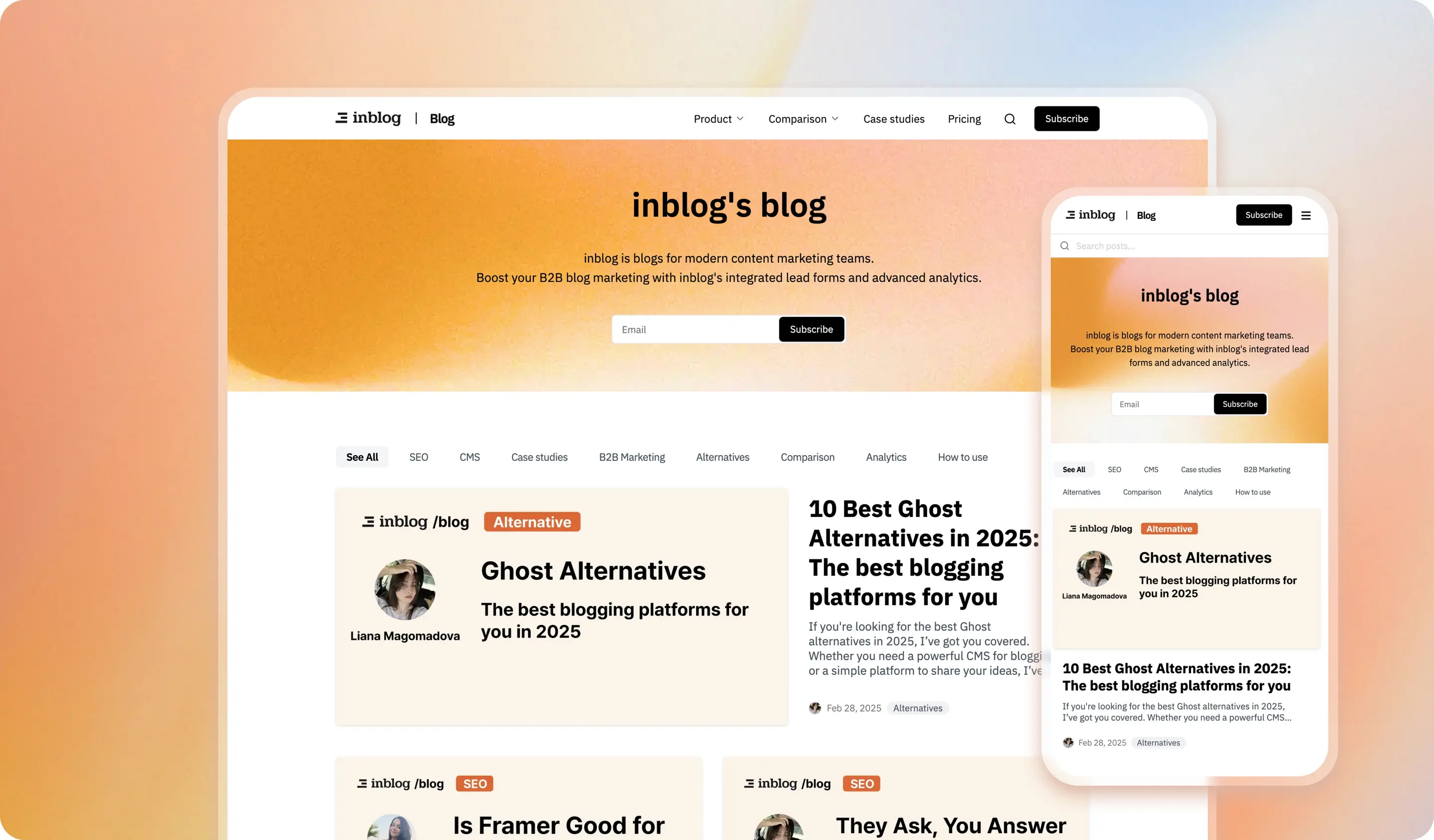 Inblog dashboard