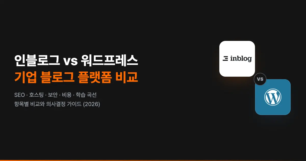 인블로그 vs 워드프레스: 기업 블로그 플랫폼 비교 (2026년)