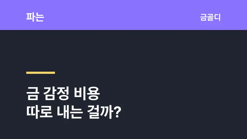 [금골디]금 감정 비용, 따로 내나요? 감정 방법과 절차까지 정리했어요