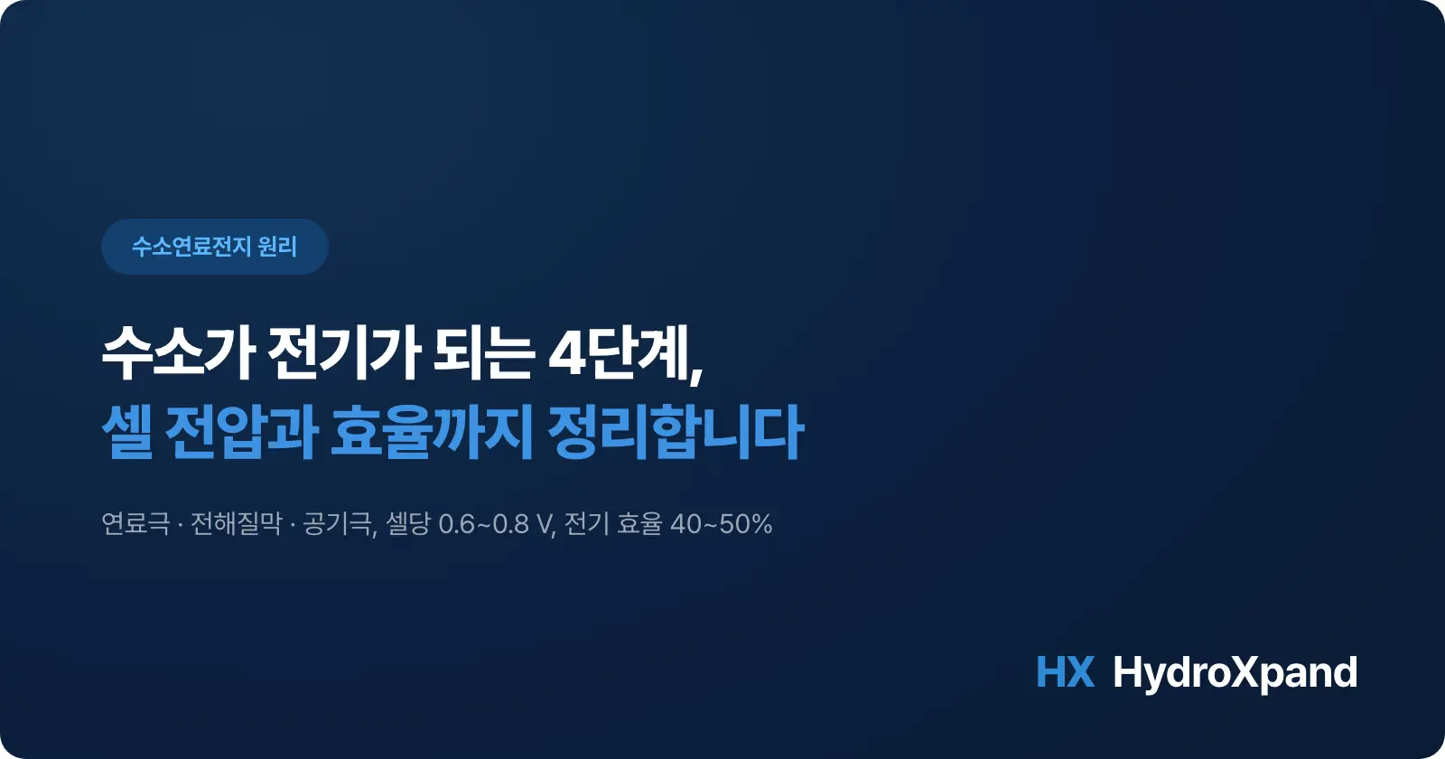 수소연료전지 원리 - 수소가 전기가 되는 4단계와 효율 (2026)