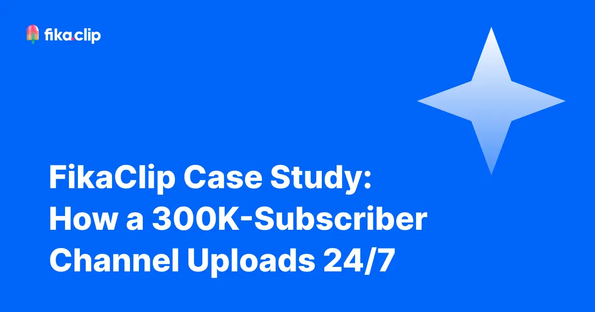 FikaClip Case Study: How a 300K-Subscriber Channel Uploads 24/7