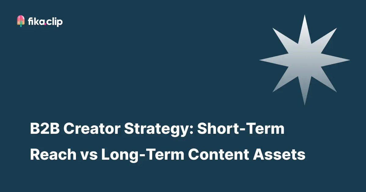 B2B Creator Strategy: Short-Term Reach vs Long-Term Content Assets