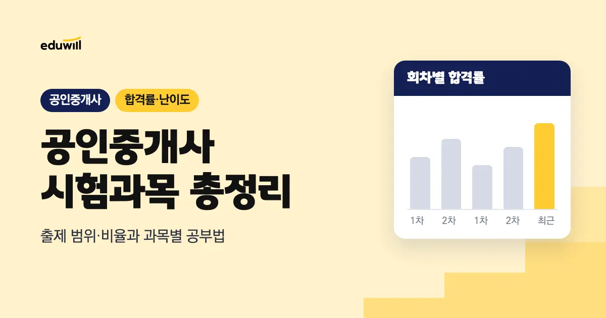공인중개사 시험과목 총정리, 출제 범위·비율과 과목별 공부법