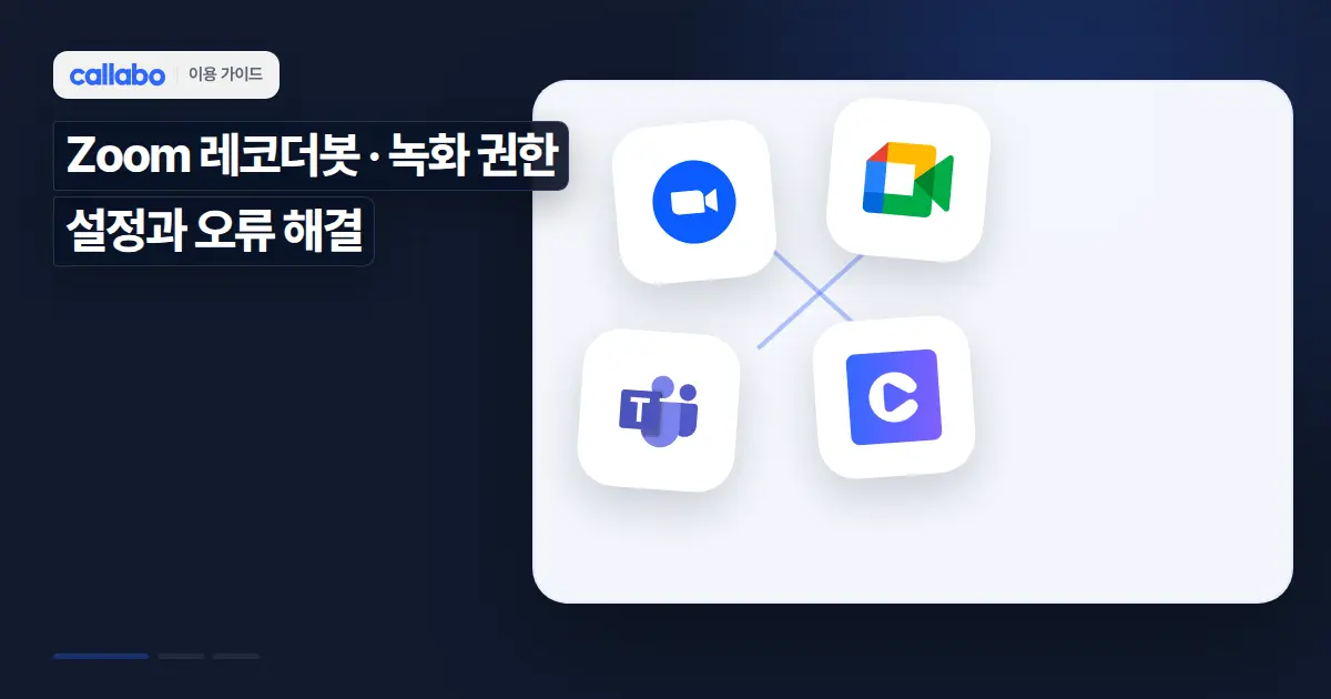 Callabo Zoom 레코더봇 가이드: 녹화 권한 설정과 오류 해결