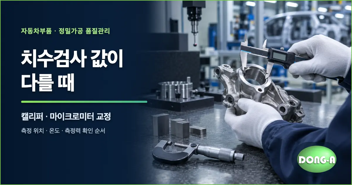 자동차부품 치수검사 불일치: 캘리퍼 교정과 측정 조건 확인