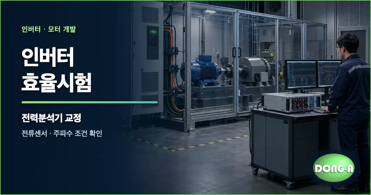 인버터 효율시험 준비: 전력분석기 교정과 전류센서 확인