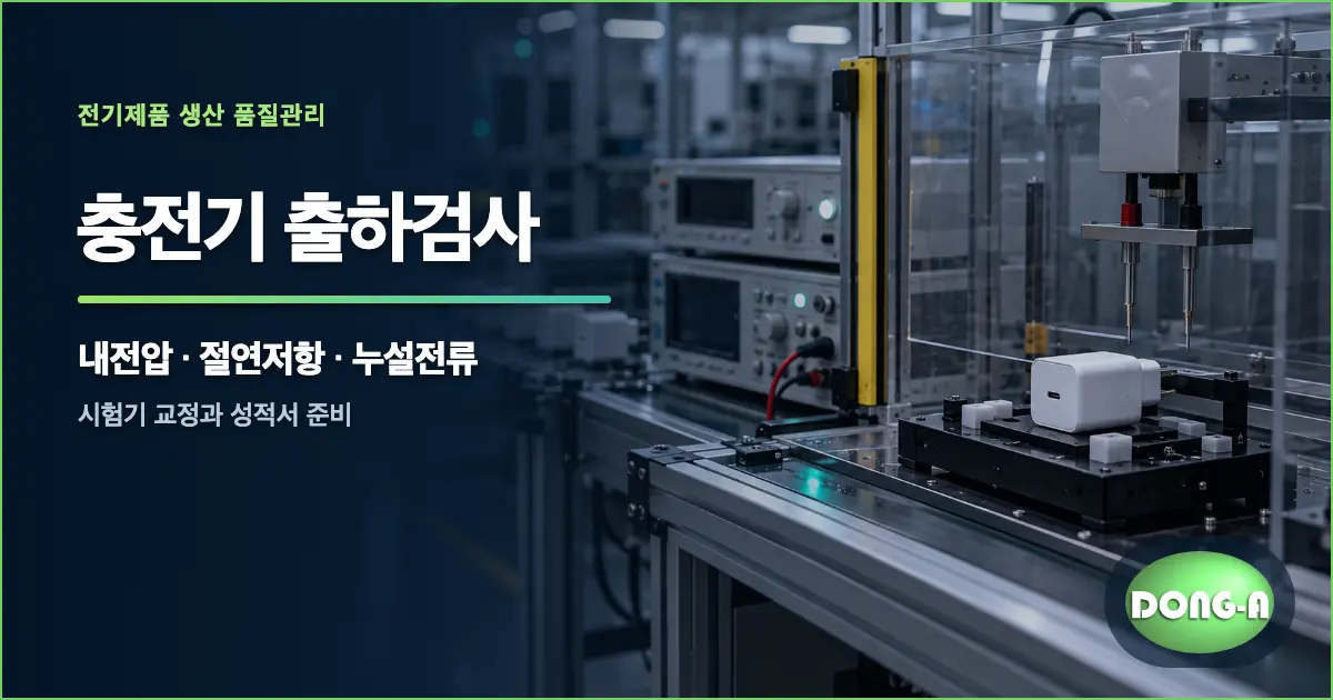 충전기 출하검사 준비: 내전압시험기 교정과 누설전류 확인