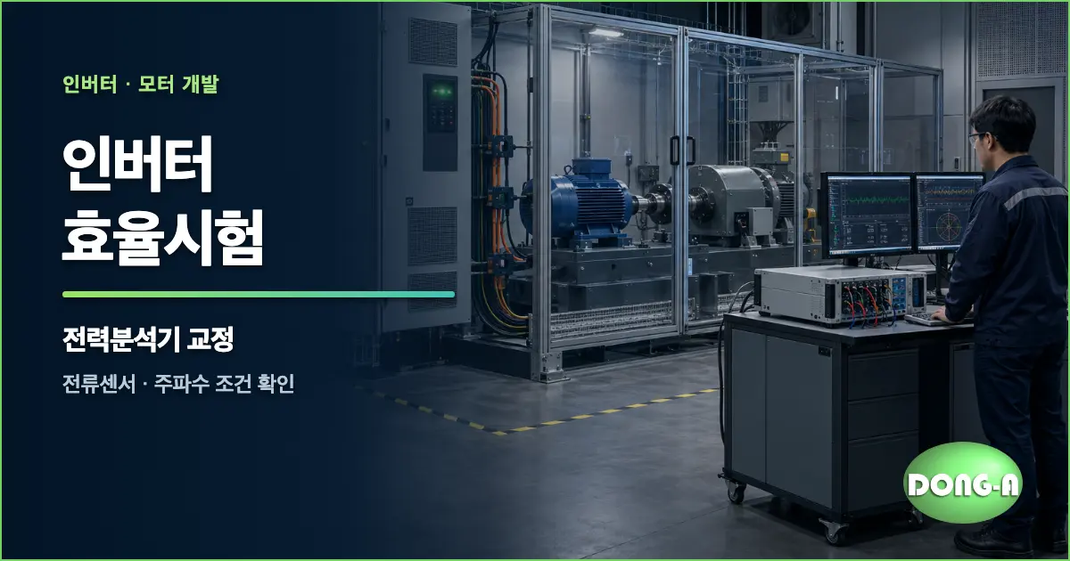 인버터 효율시험 준비: 전력분석기 교정과 전류센서 확인