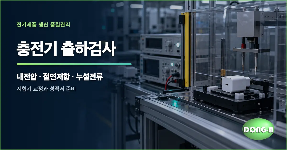충전기 출하검사 준비: 내전압시험기 교정과 누설전류 확인