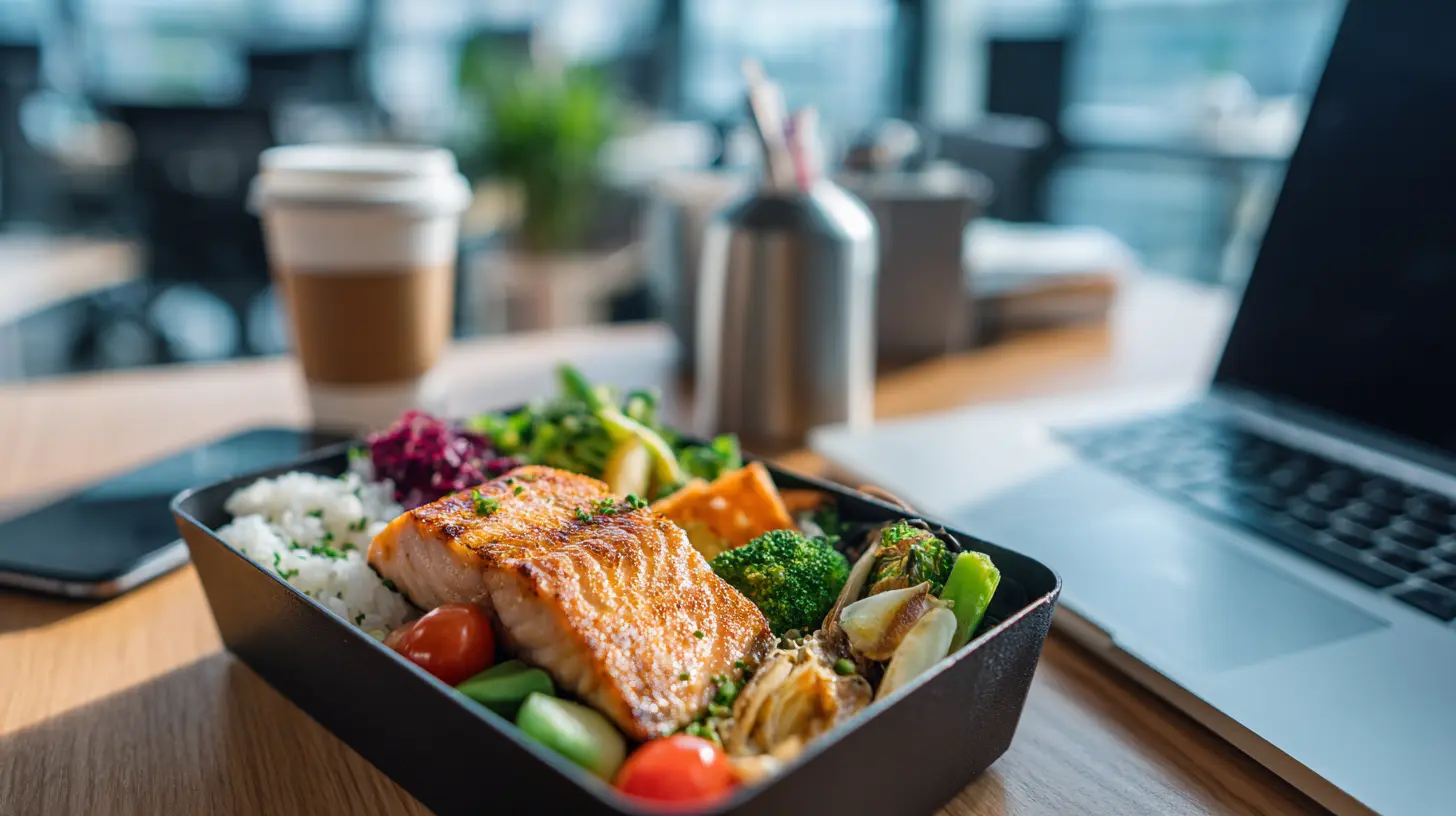 연어 스테이크와 구운 야채