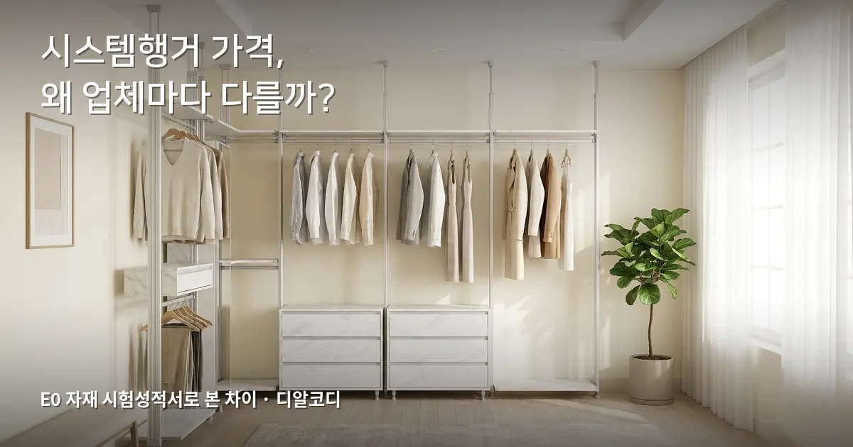 시스템행거 가격, 왜 업체마다 다를까? E0 자재 시험성적서로 본 차이 + 1분 견적