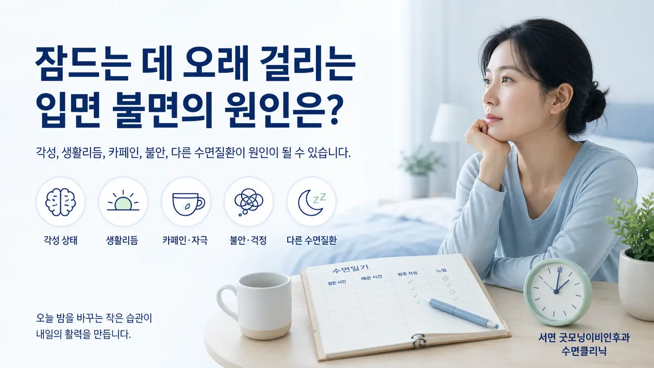 부산수면클리닉 | 잠드는 데 오래 걸리는 입면 불면의 원인은 무엇인가요?