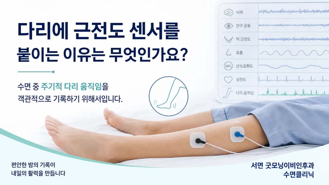 부산수면다원검사 | 다리에 근전도 센서를 붙이는 이유는 무엇인가요?