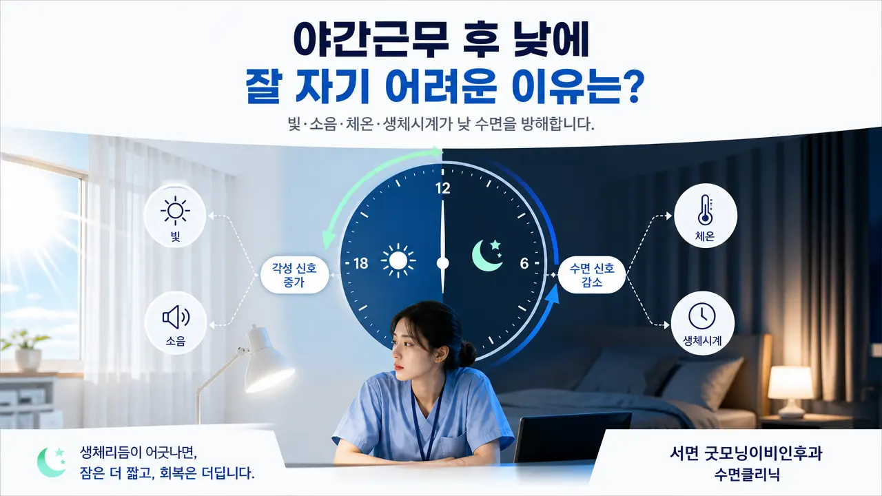 부산 수면클리닉 | 야간근무 후 낮에 잘 자기 어려운 이유는 무엇인가요?