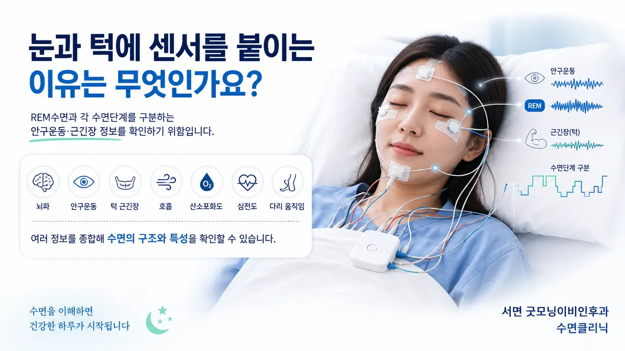 부산수면다원검사 | 눈과 턱에 센서를 붙이는 이유는 무엇인가요?
