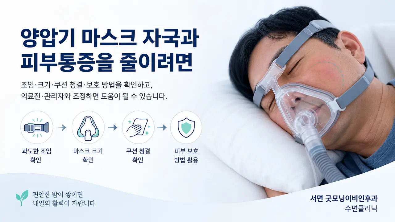 부산 양압기 | 양압기 마스크 자국과 피부통증을 줄이려면 어떻게 하나요?