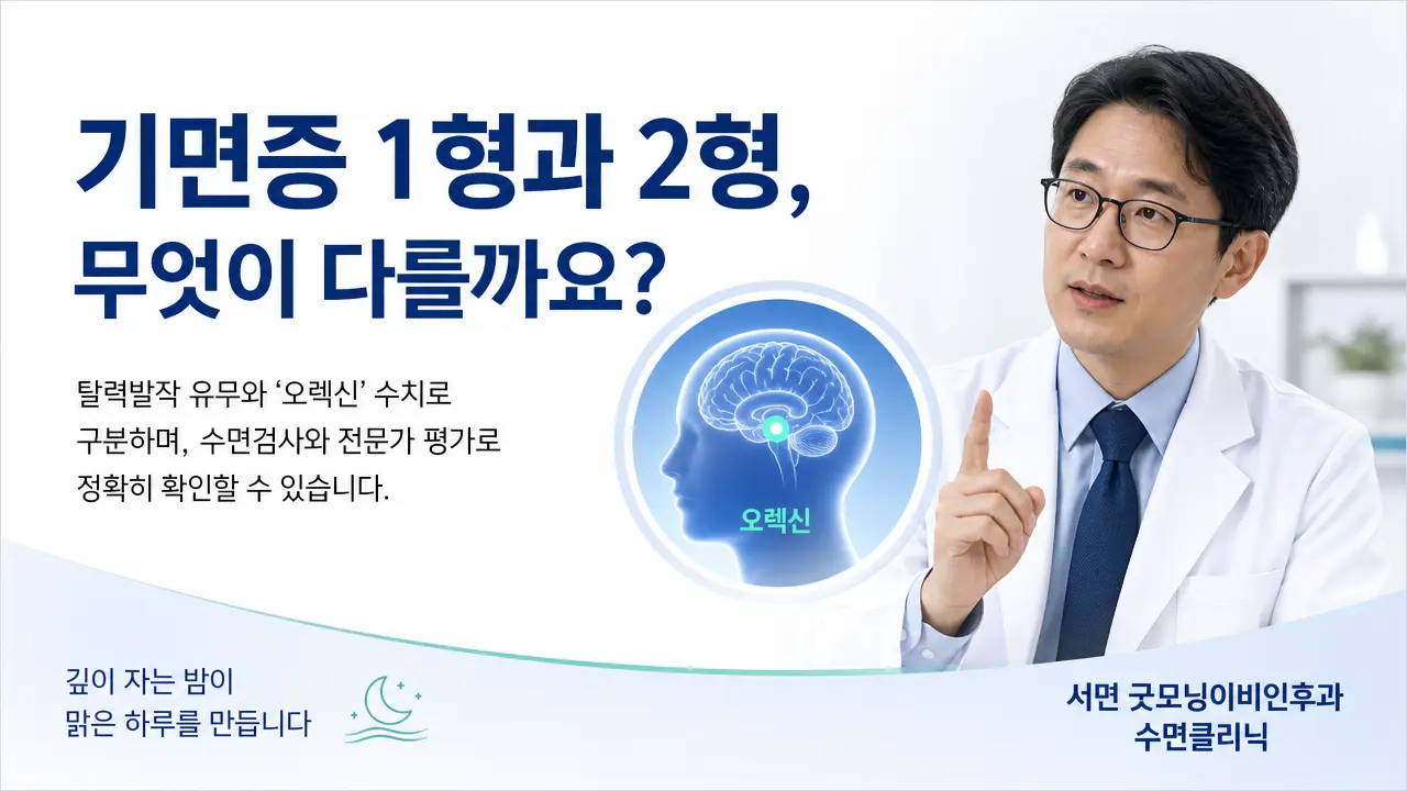 부산 기면증 | 기면증 1형과 2형은 어떻게 다른가요?