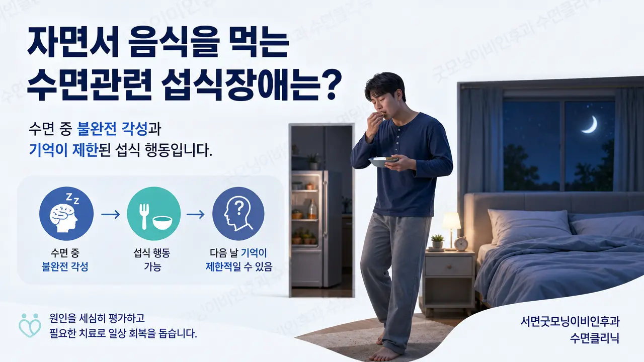 부산수면클리닉 | 자면서 음식을 먹는 수면관련 섭식장애는 무엇인가요?