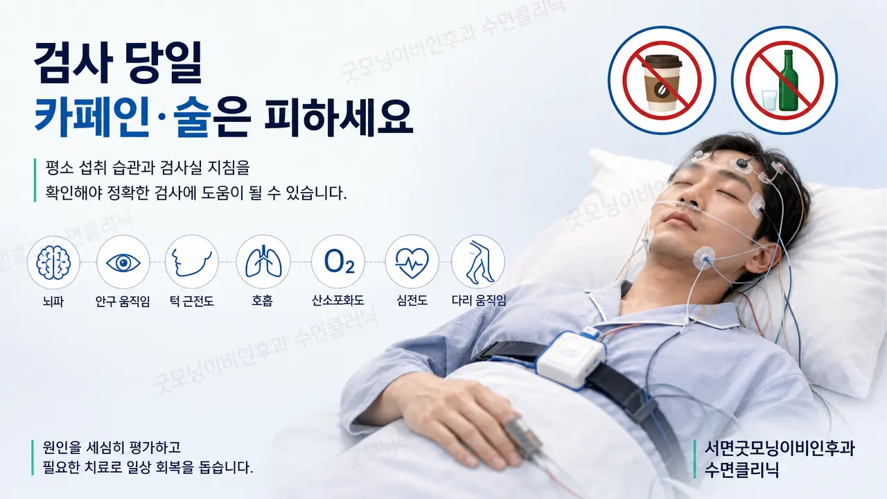 부산수면다원검사 | 검사 당일 카페인이나 술은 피해야 하나요?