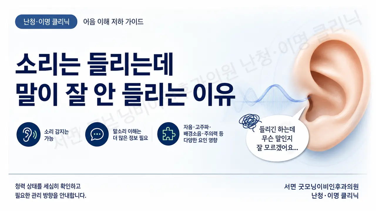 소리는 들리는데 말이 잘 안 들리는 이유