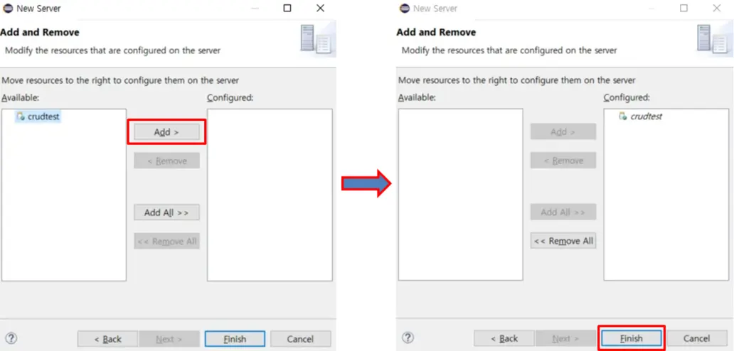 Servers -> Add -> Finish