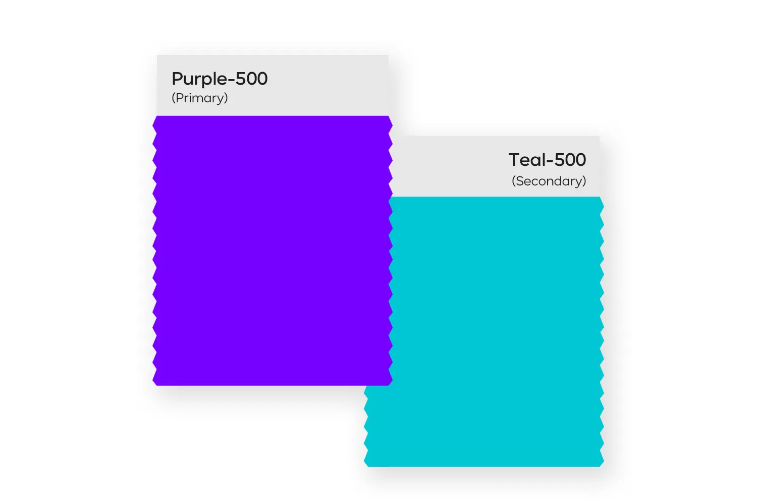 아임인 브랜드 컬러 Purple 500과 Teal 500