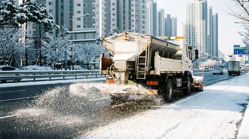 저부식 염화칼슘 제설제
