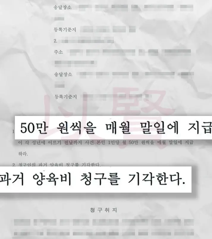 양육비 판결문 2