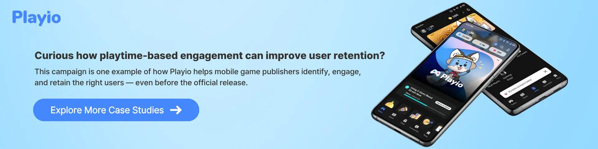 Playio case study page landing