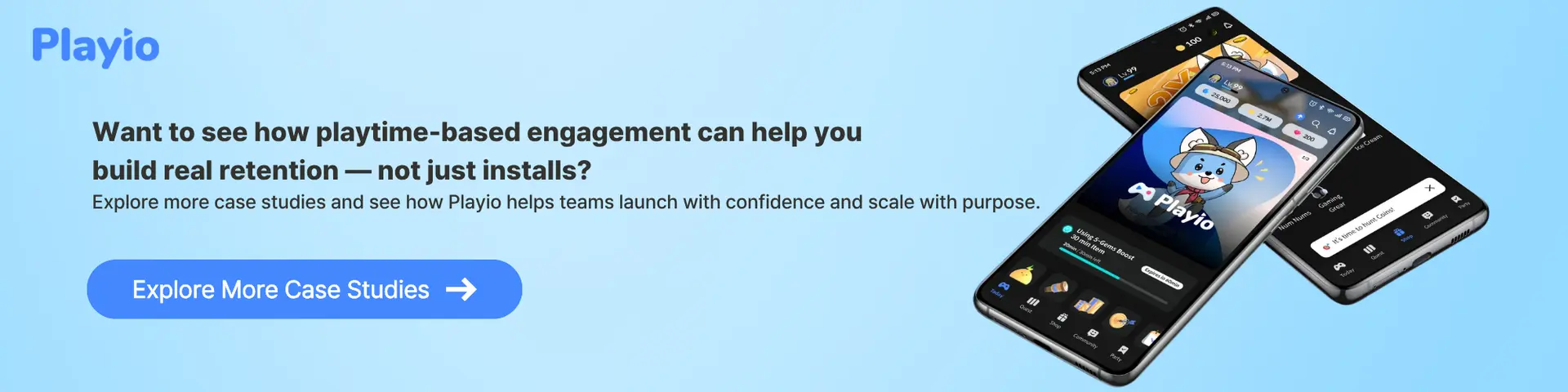 Playio case study page landing