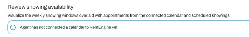 Admin wills be notified is Showing Agents haven't connected their calendars. 