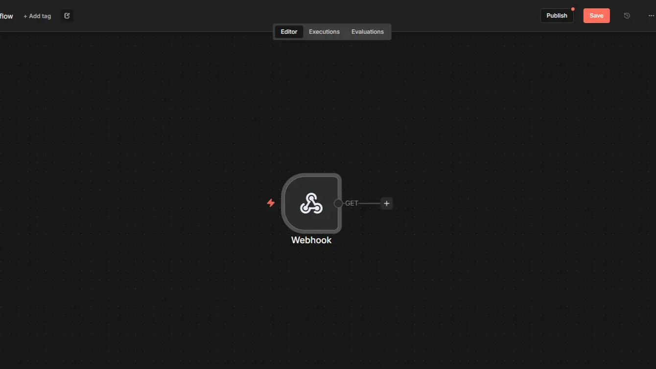 n8n 웹훅 트리거 화면