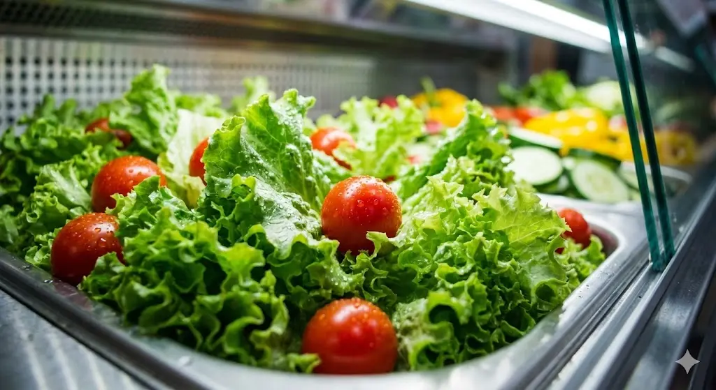 신선함'을 가장 직관적으로 보여주는 '수분감(촉촉함)'을 극대화한 초근접 사진입니다. 기술력을 은유적으로 보여줍니다.