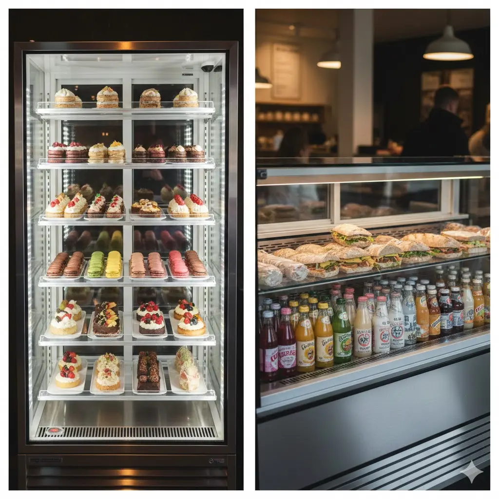 디저트 종류에 따라 다르게 선택해야 하는 제과용 및 음료용 쇼케이스 비교