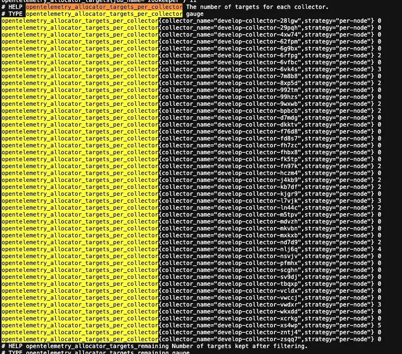 DaemonSet mode, collector 가 존재하는 노드에 존재하는 타겟의 메트릭만 수집.