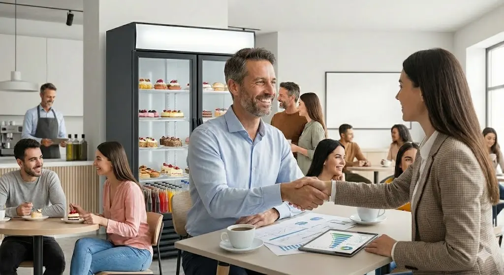 사장님의 성공적인 매장 운영을 위해 신뢰할 수 있는 파트너가 함께 협력하며 밝은 미래를 설계하는 든든한 분위기입니다.