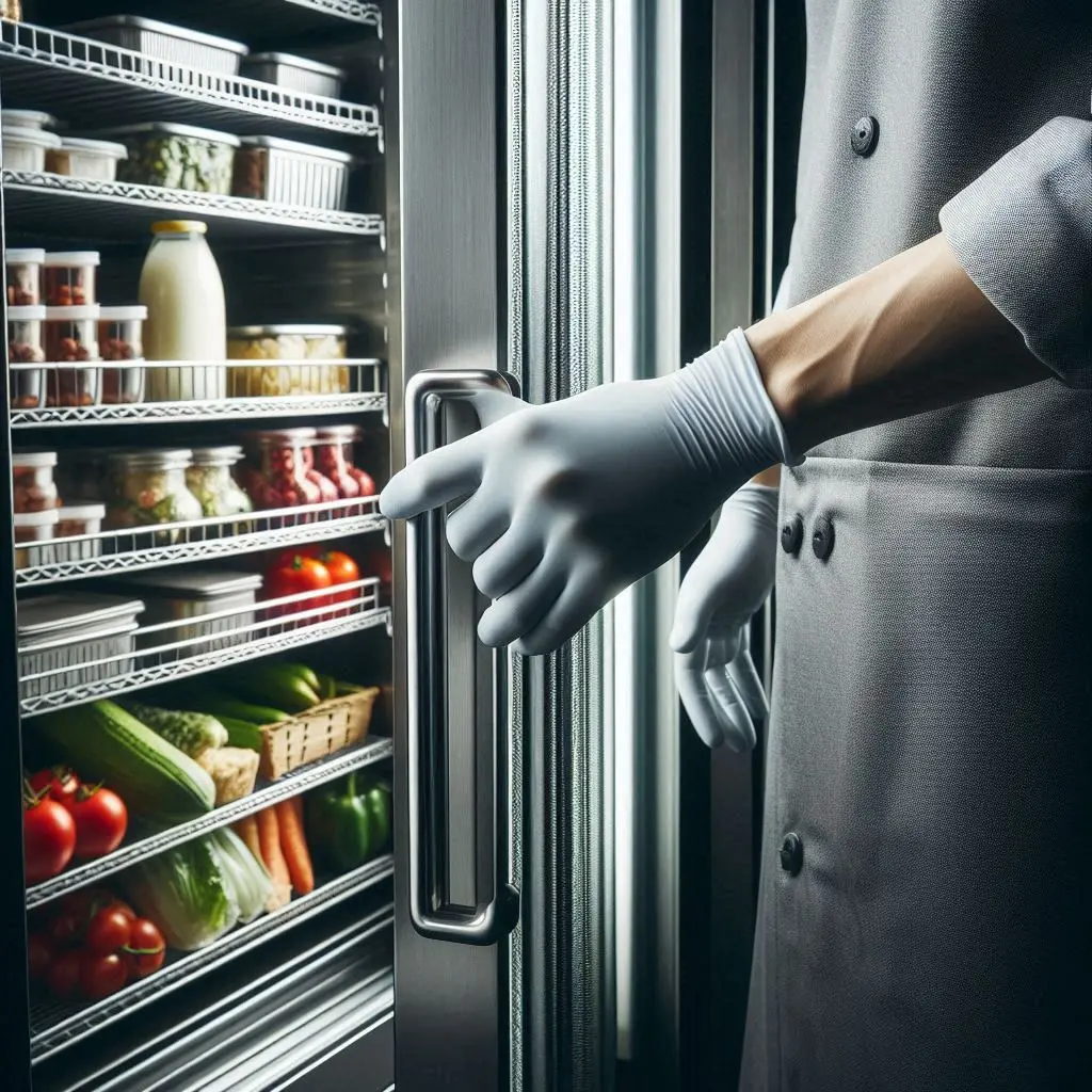 냉장고 문을 여는 손 모습