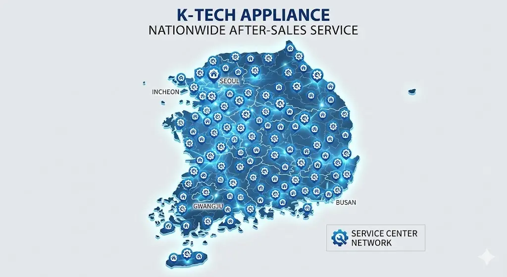 전국 어디서나 신속한 서비스를 받을 수 있는 촘촘한 AS 서비스 네트워크 망 이미지